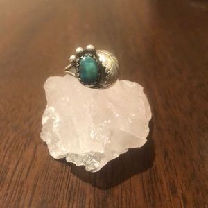 Vintage rare Native American silver turquoise ring